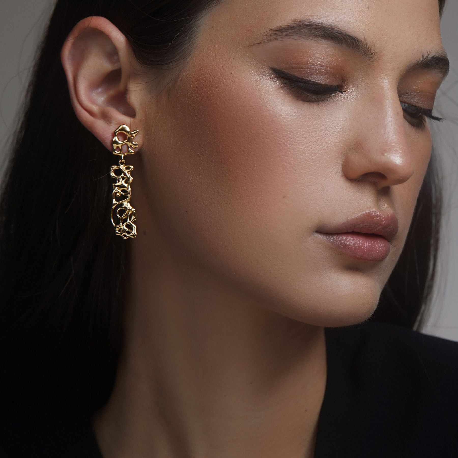 Isabelle Double Motif Earrings - Vermeil (RTS)