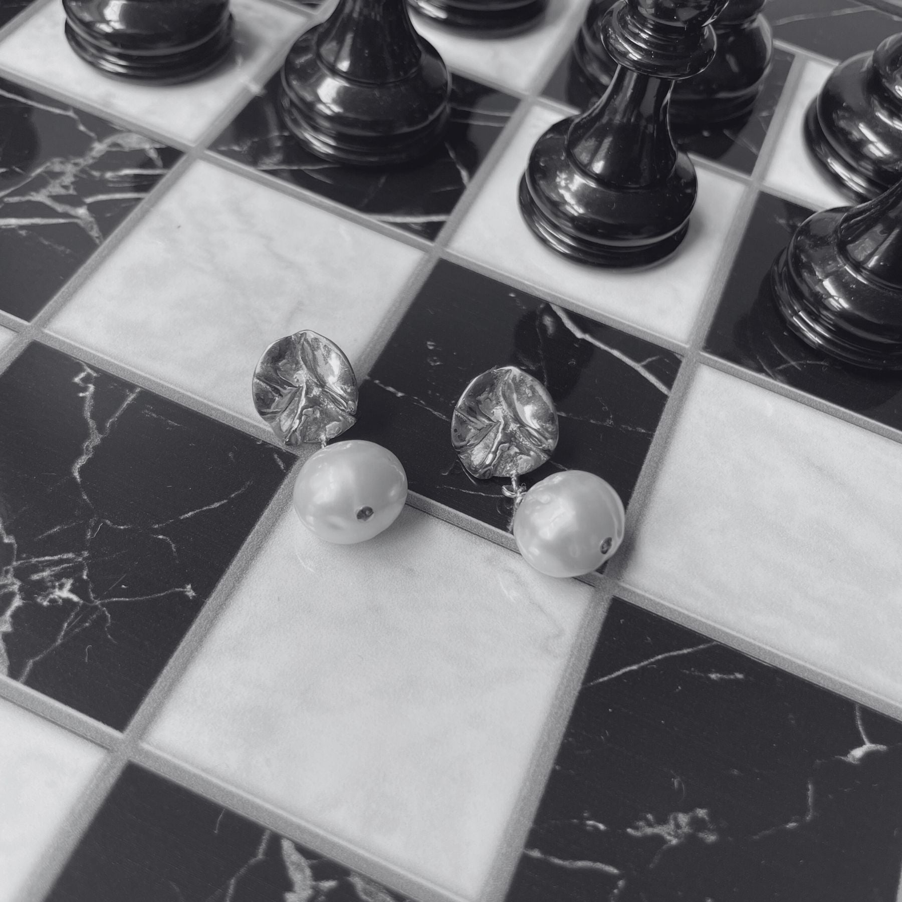 Josephine Pearl Drop Earrings - Silver (RTS)