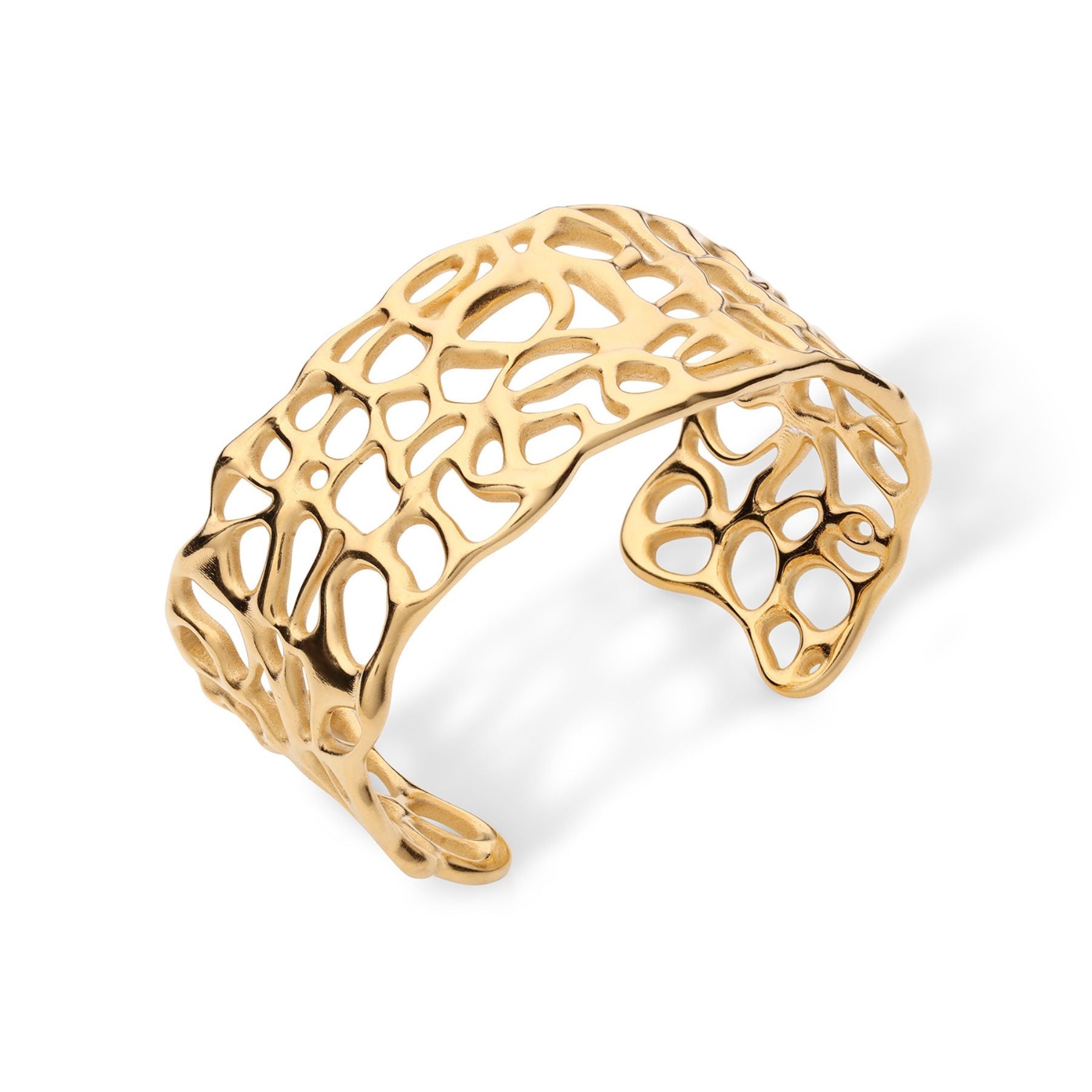 Abstract cuff bracelet in 18k yellow gold.