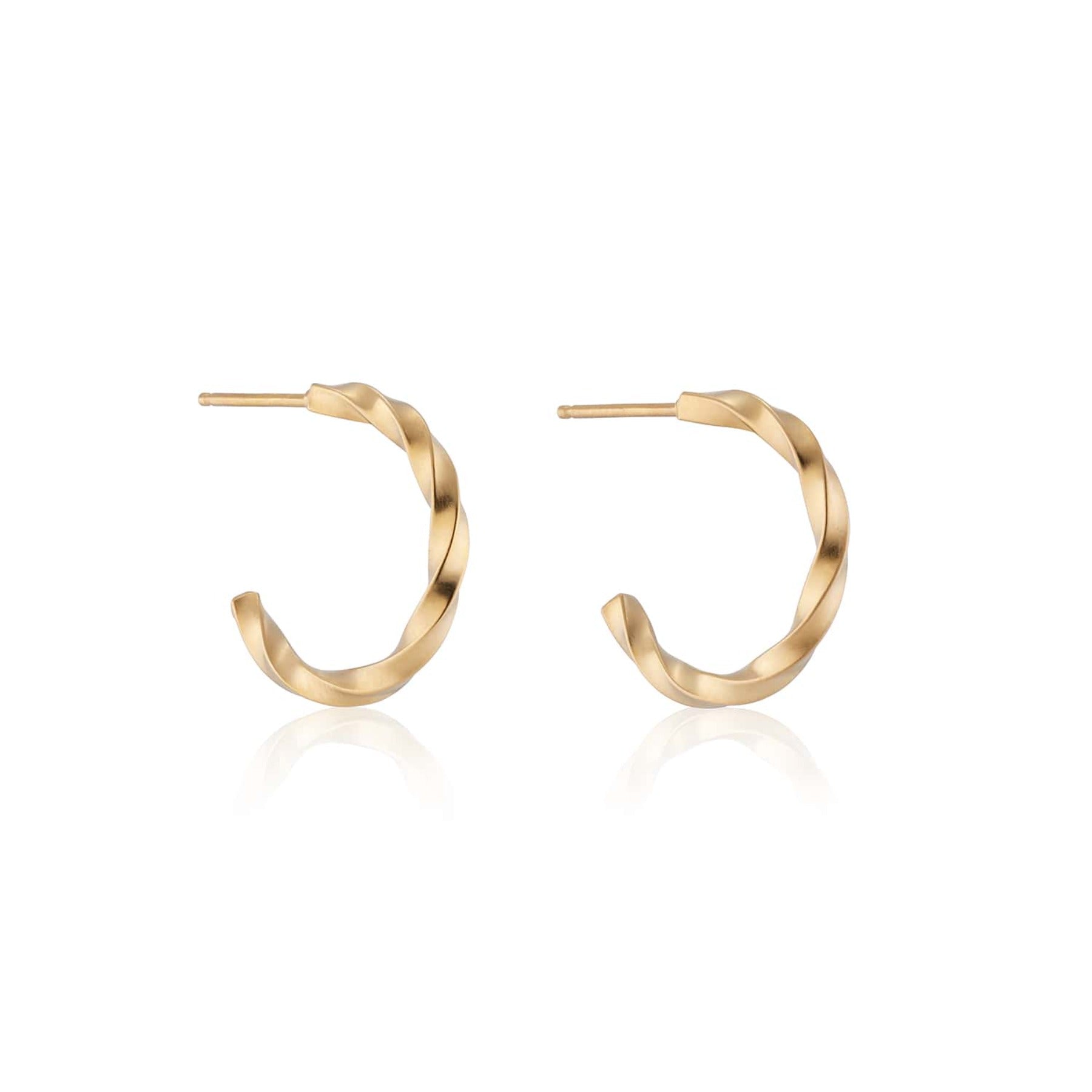 Twisted small hoop earrings in 18k gold vermeil.